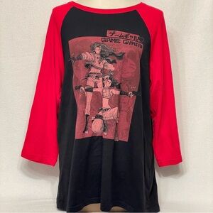 Game Gyaru Flintlock Raglan Shirt X-Large Black Red